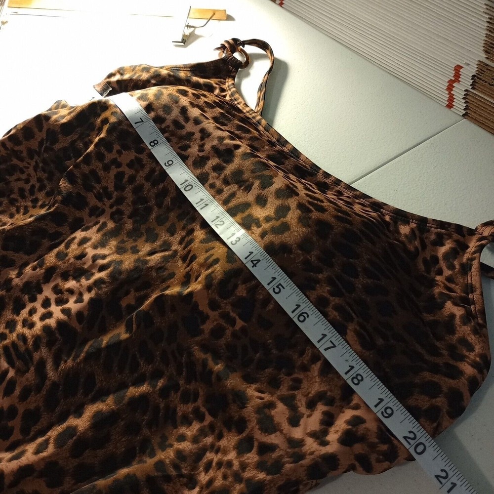 Time and Tru Leopard Double Ring Strap One Piece Swimsuit Women's Size 3X NWT - Picture 11 of 11